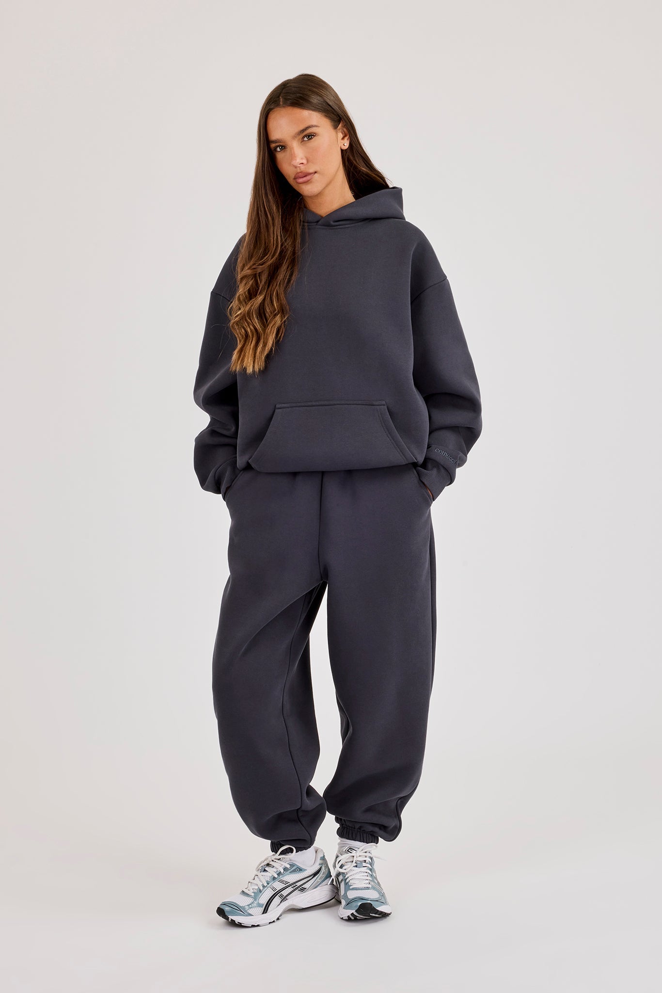 480GSM Fleece Hoodie & Cuffed Jogger - Granite Grey